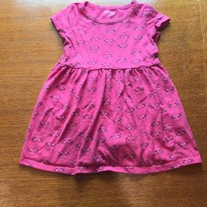 Pink kitty cat print dress (3T)